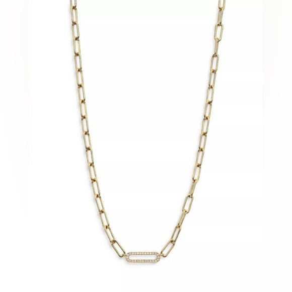 AJOA by NADRI Lynx Cubic Zirconia Gold Plated Chain Necklace NWT - Picture 4 of 4